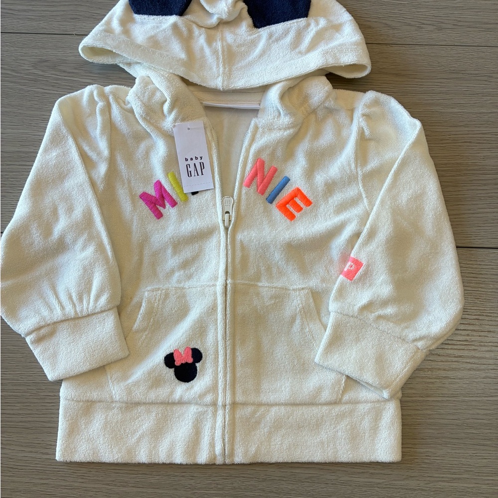 NWT baby gap Disney Cream Minnie Mouse Kids Hoodie size 2y sold not unavailable